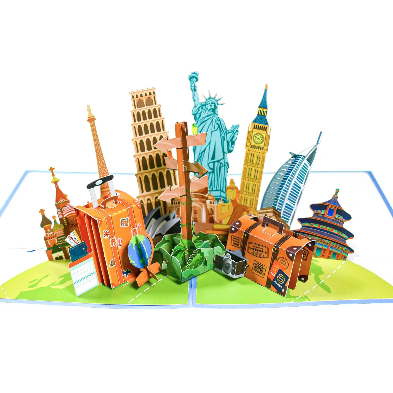 Travel Around the World Pop Up Card for Retirement, Souvenirs, Birthday, Honeymoon Magic Ants