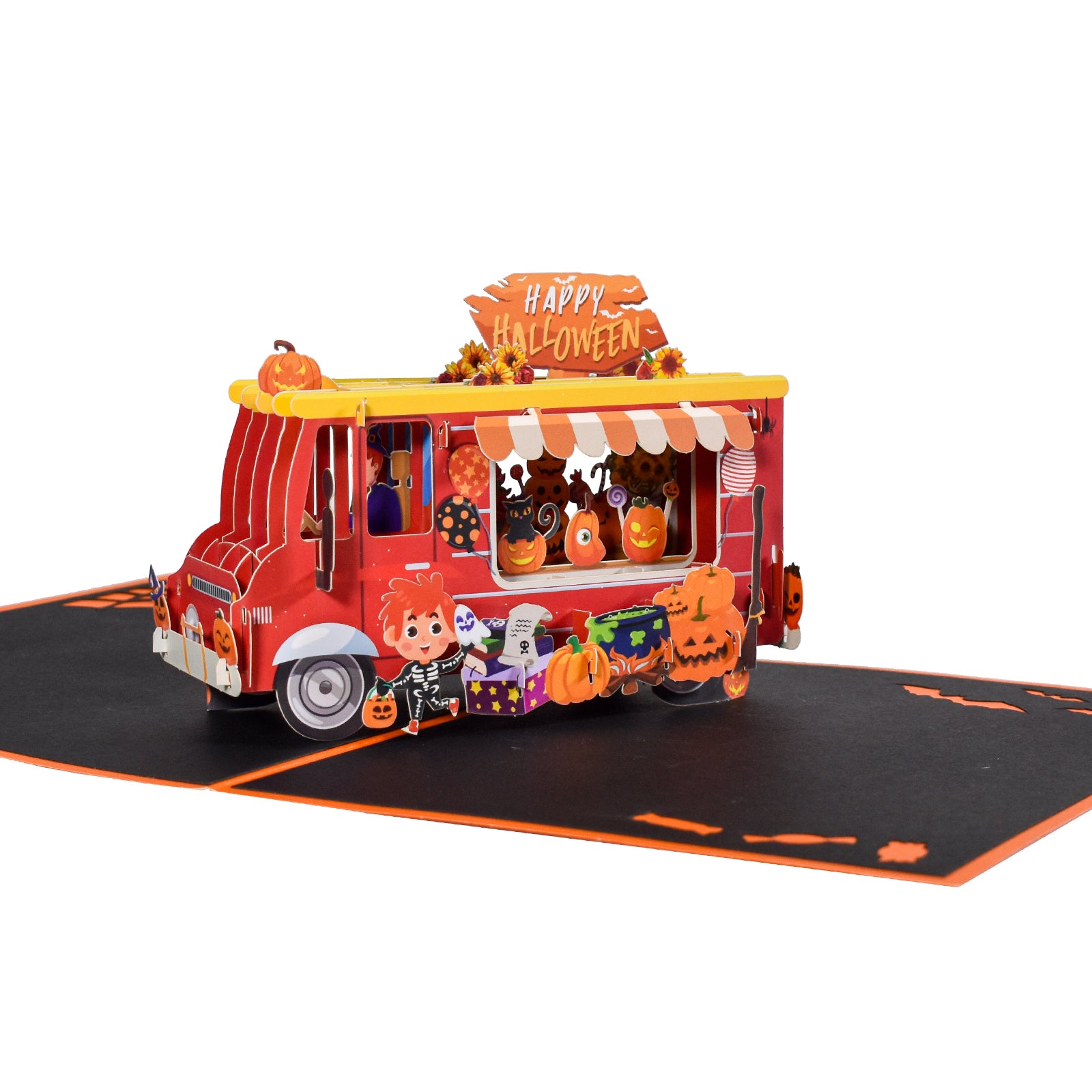 3D Halloween floats Pop Up Card with Envelope - 3D Holiday Greeting Cards for Friend, Family, Women, Wife