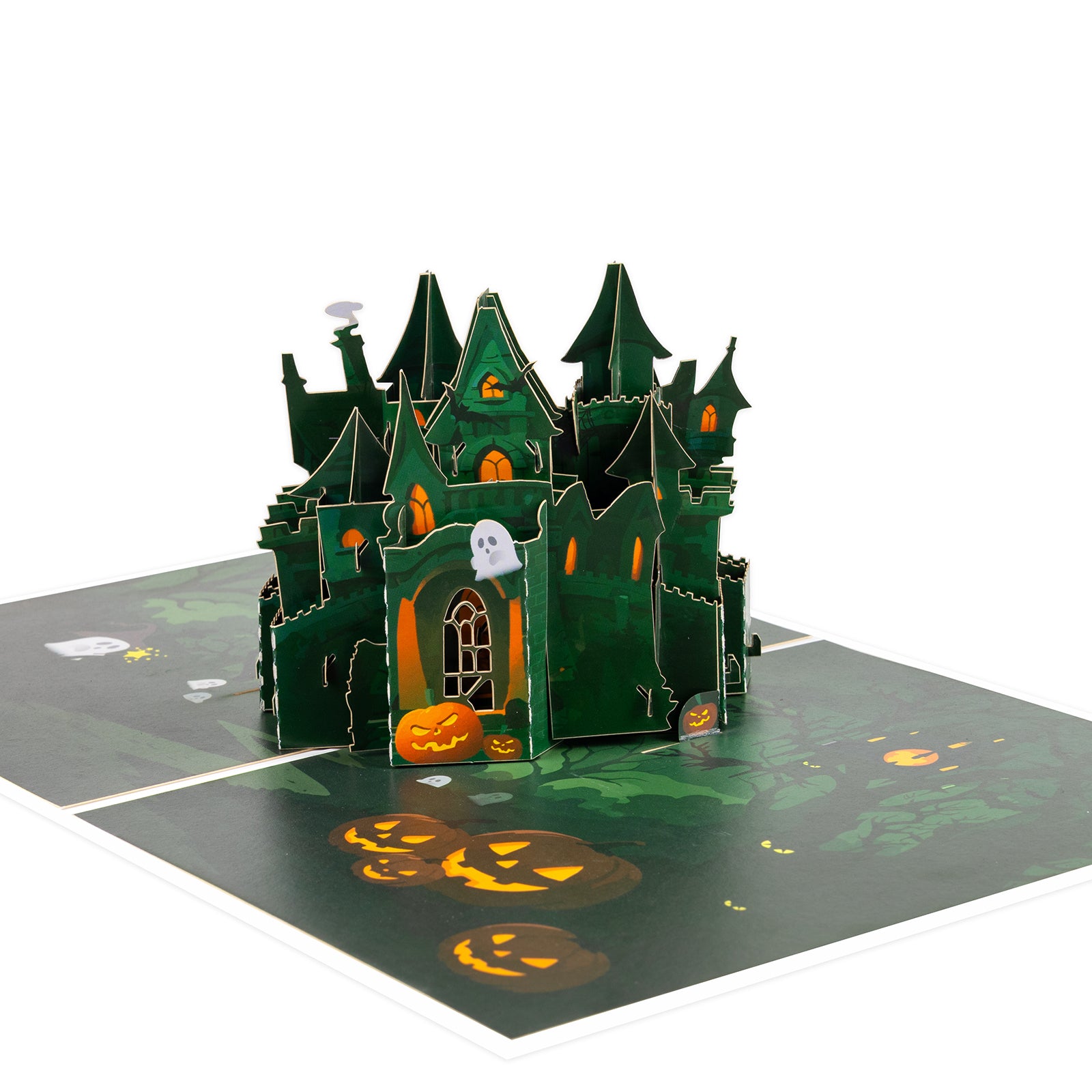 3D Pop Up Halloween Card | Haunted Castle with Full Moon & Pumpkins Magic Ants