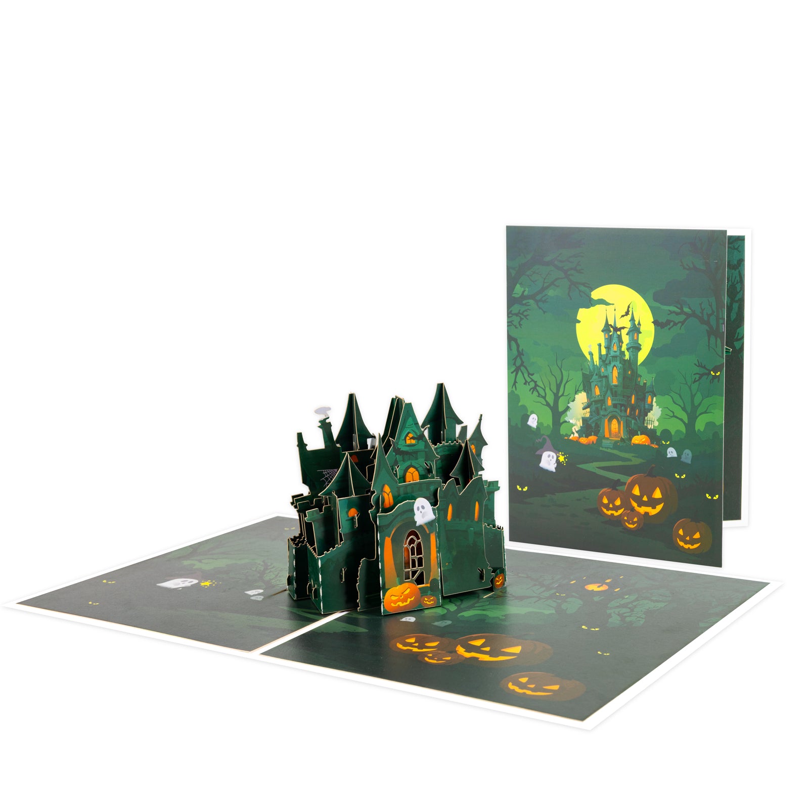 3D Pop Up Halloween Card | Haunted Castle with Full Moon & Pumpkins Magic Ants