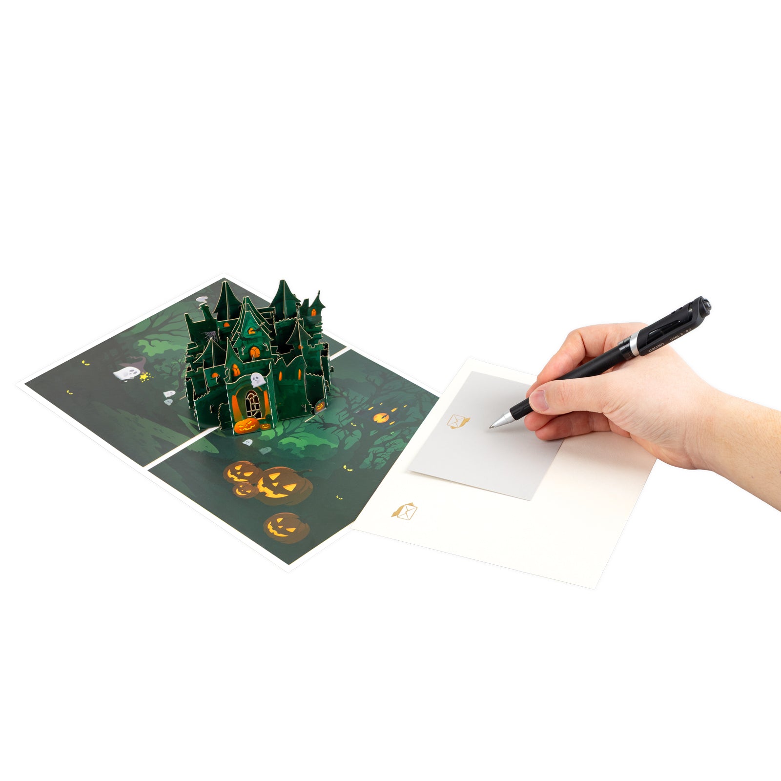 3D Pop Up Halloween Card | Haunted Castle with Full Moon & Pumpkins Magic Ants