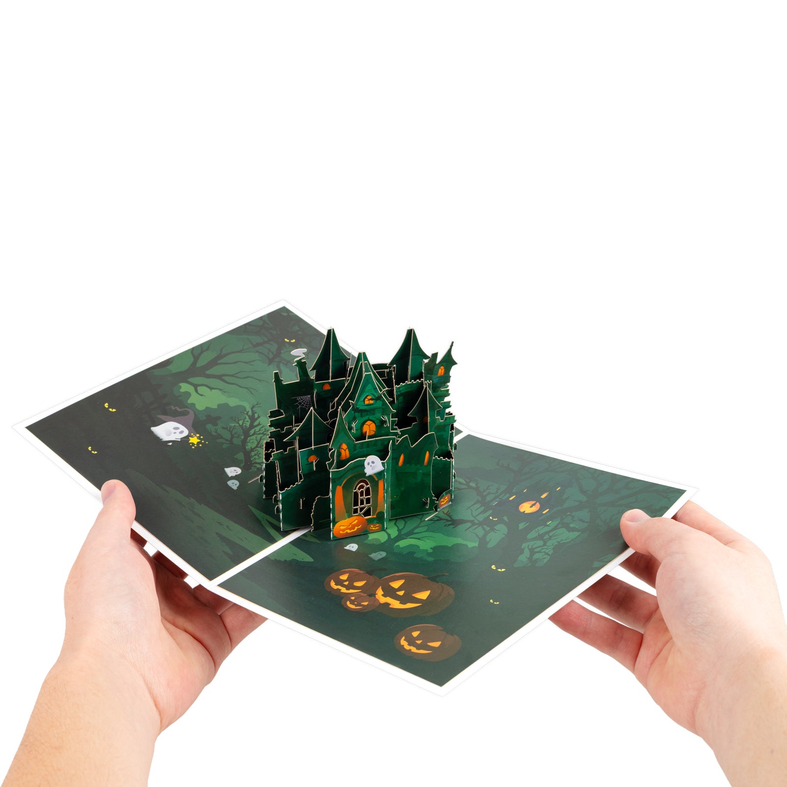 3D Pop Up Halloween Card | Haunted Castle with Full Moon & Pumpkins Magic Ants