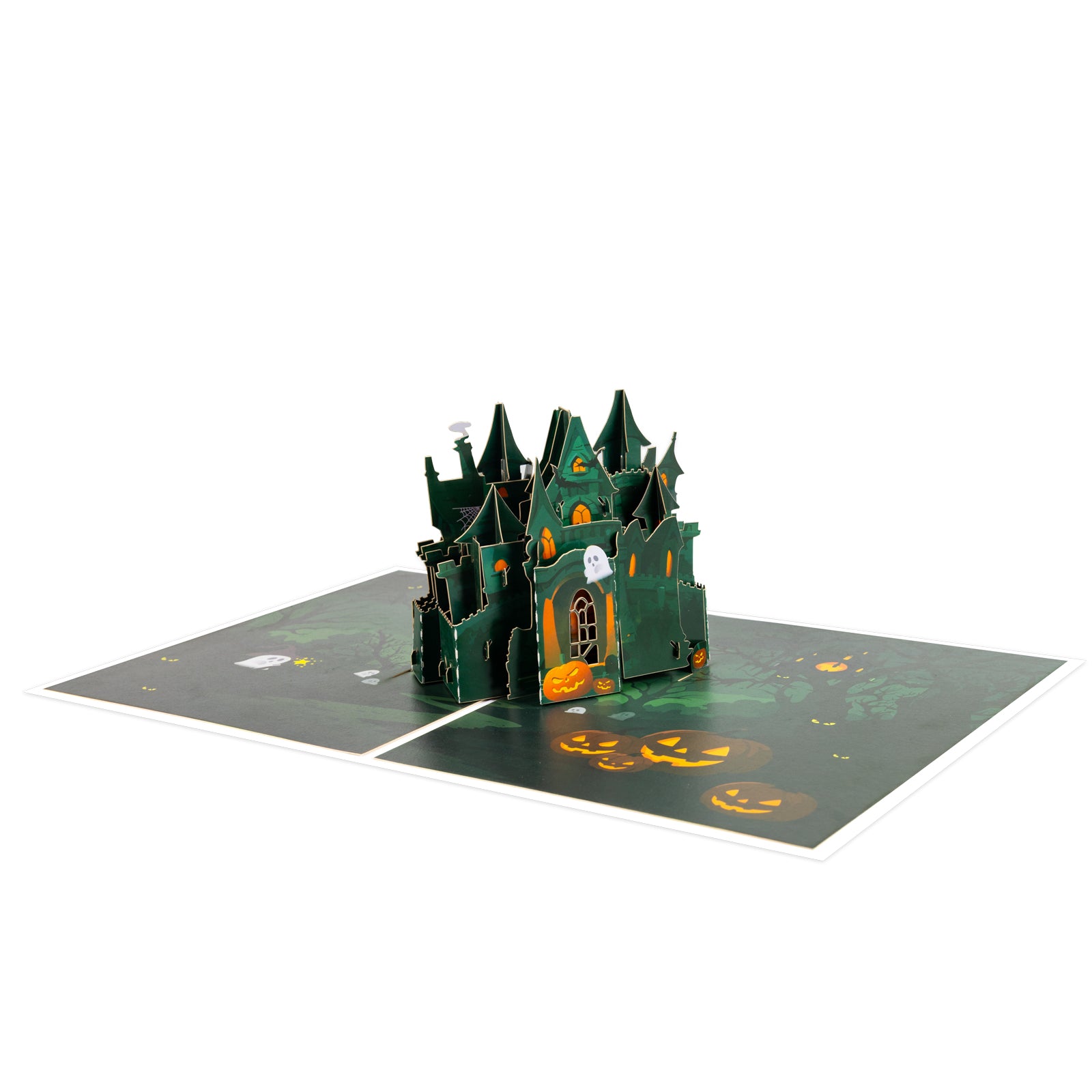 3D Pop Up Halloween Card | Haunted Castle with Full Moon & Pumpkins Magic Ants