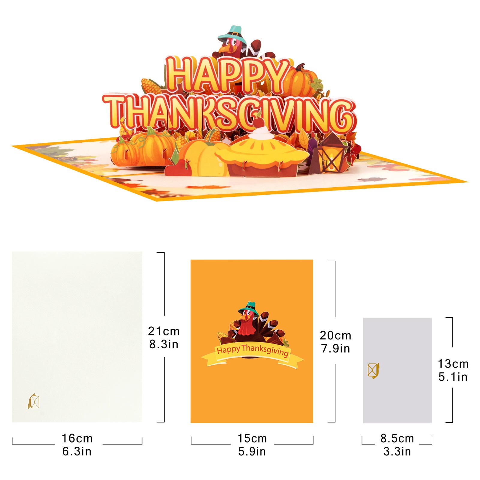 3D Pop Up Thanksgiving Card | Happy Thanksgiving Greeting Card with Envelope Magic Ants