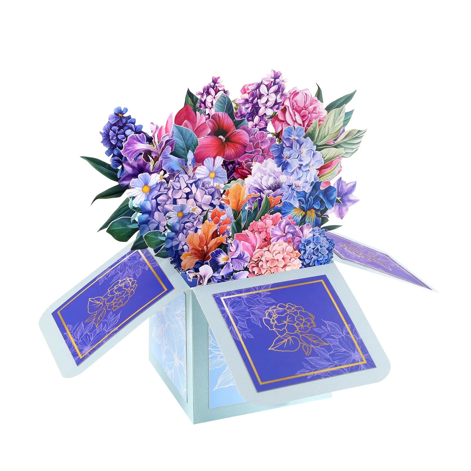 Birthday Gift Box Pop Up Card - 3D Celebration Flowers Bouquet Box | Handmade Unique Birthday Gift Card Magic Ants