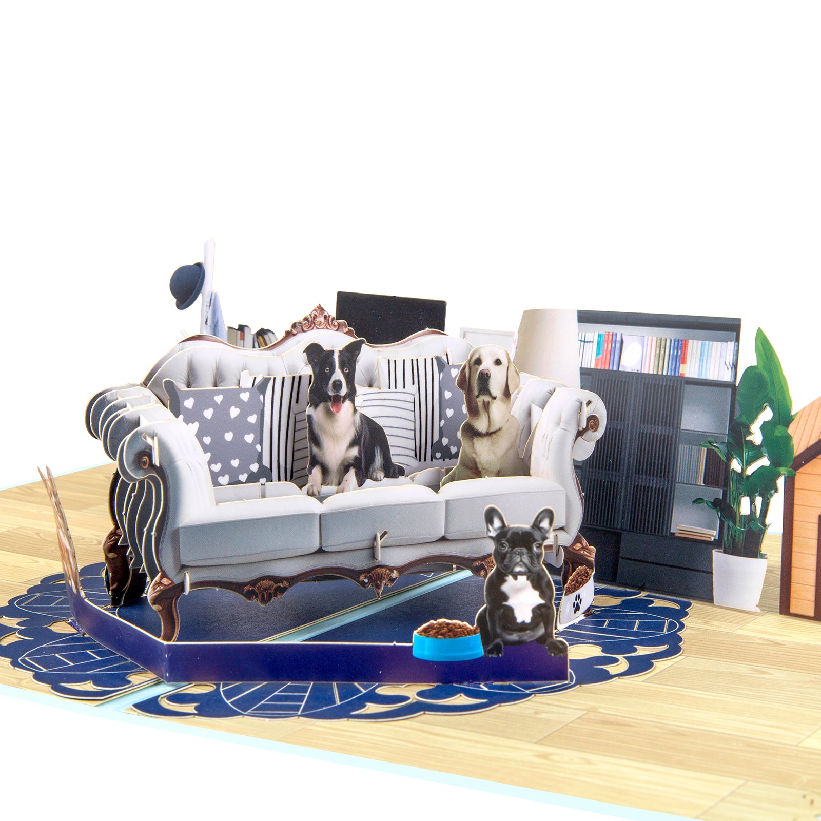 Собаки на диване 3D Pop Up открытка