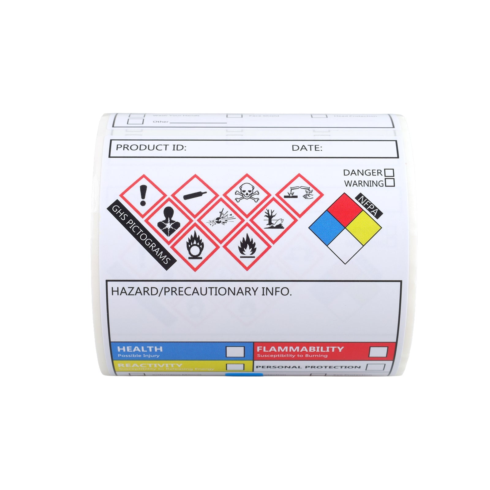 MSDS Stickers with GHS Pictograms HMIS & Hazard Compliant Secondary Containers, 250 Stickers Per Roll 3×4 Inch, SDS Labels for Chemical Safety Magic Ants