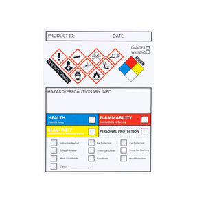 MSDS Stickers with GHS Pictograms HMIS & Hazard Compliant Secondary Containers, 250 Stickers Per Roll 3×4 Inch, SDS Labels for Chemical Safety Magic Ants