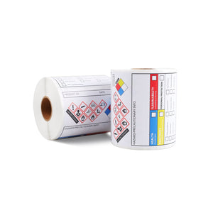 MSDS Stickers with GHS Pictograms HMIS & Hazard Compliant Secondary Containers, 250 Stickers Per Roll 3×4 Inch, SDS Labels for Chemical Safety Magic Ants