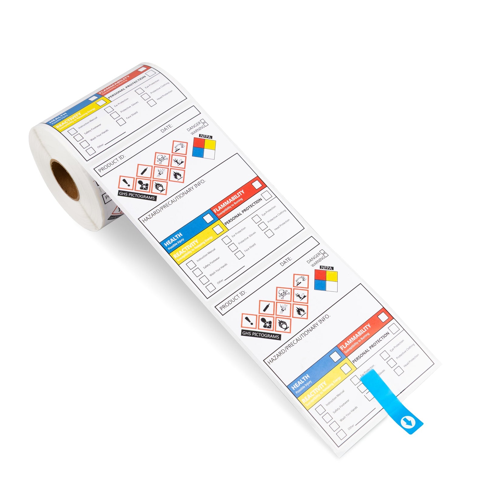 MSDS Stickers with GHS Pictograms HMIS & Hazard Compliant Secondary Containers, 250 Stickers Per Roll 3×4 Inch, SDS Labels for Chemical Safety Magic Ants