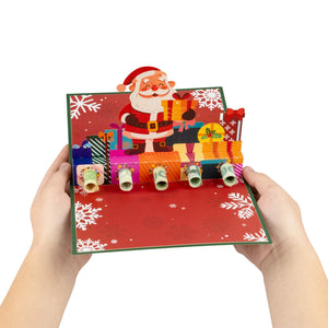 Pop-Up Christmas Money Gift Card - Holiday Money Holder Greeting Card with Envelope - 3D Santa Design for Cash Gifts and Seasons Greetings Magic Ants