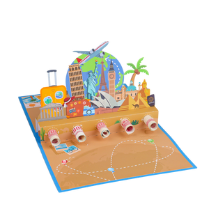 Travel Pop Up Money Gift Card - 3D Greeting Card with Cash & Gift Card Holder for Honeymoon Magic Ants