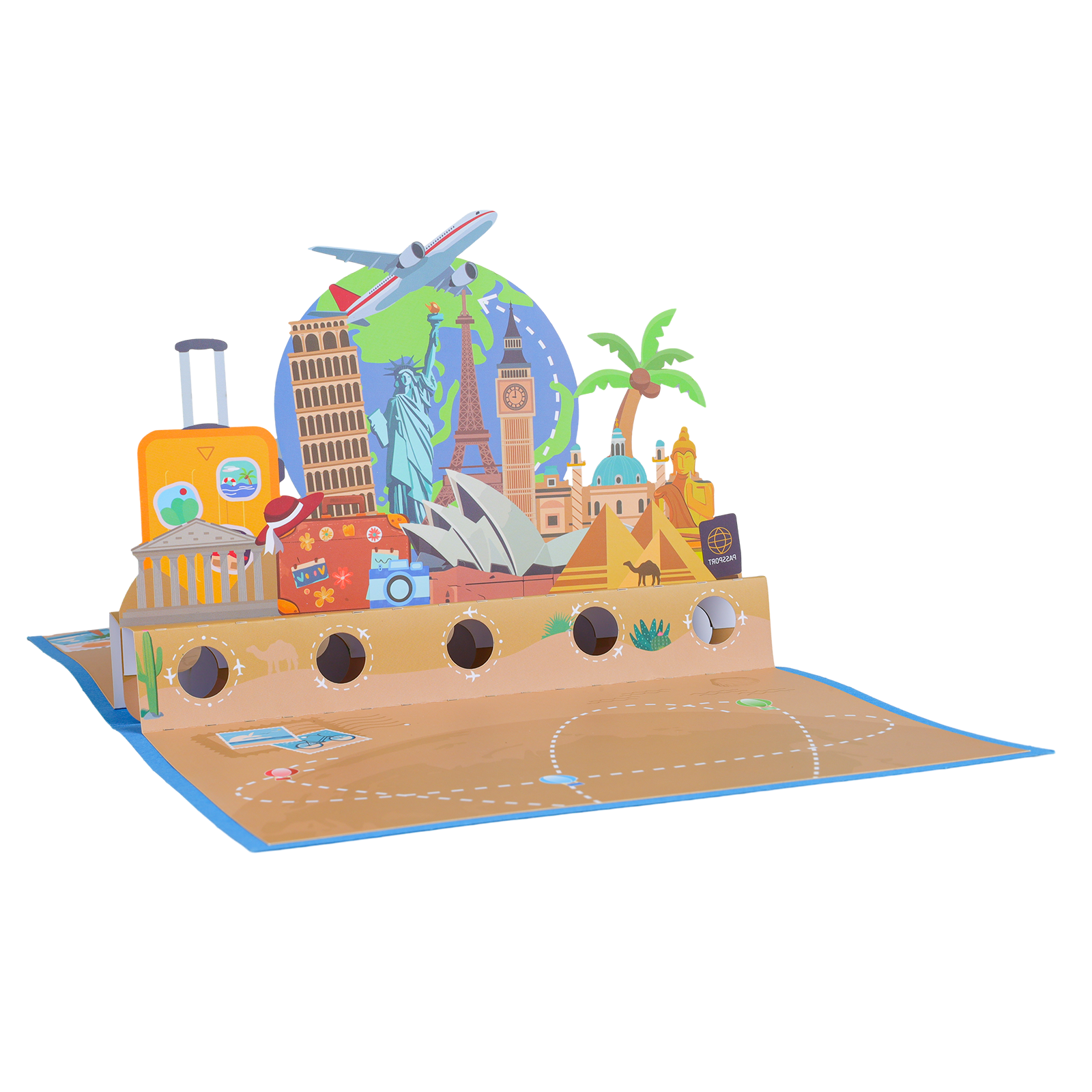 Travel Pop Up Money Gift Card - 3D Greeting Card with Cash & Gift Card Holder for Honeymoon Magic Ants