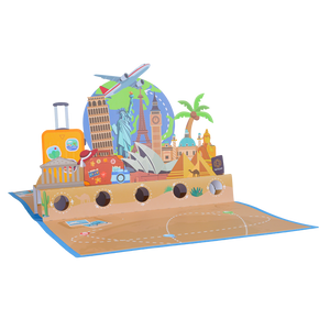 Travel Pop Up Money Gift Card - 3D Greeting Card with Cash & Gift Card Holder for Honeymoon Magic Ants