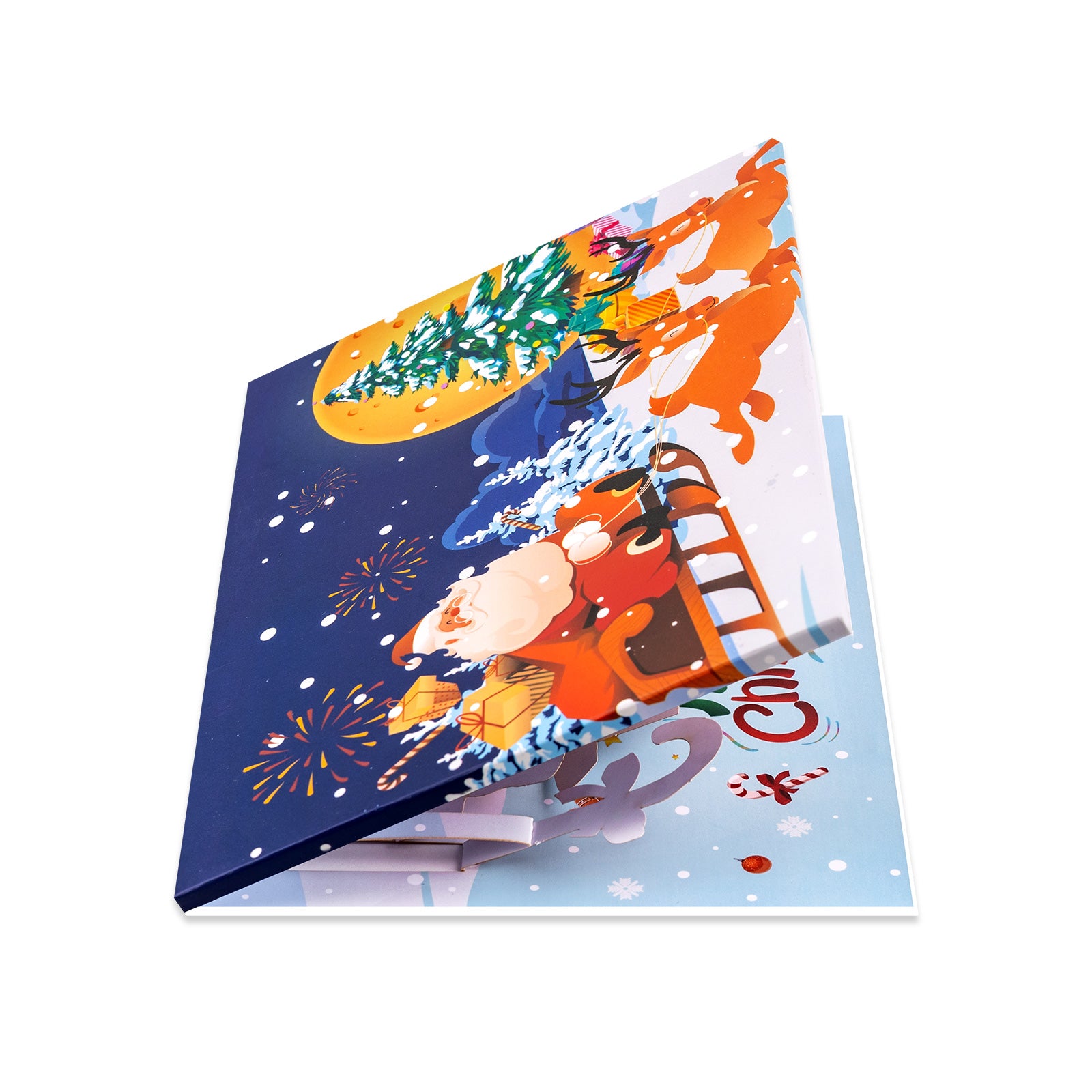 3D Musical Christmas Pop Up Card | Santa Sleigh Flying Over Moonlit Night Magic Ants
