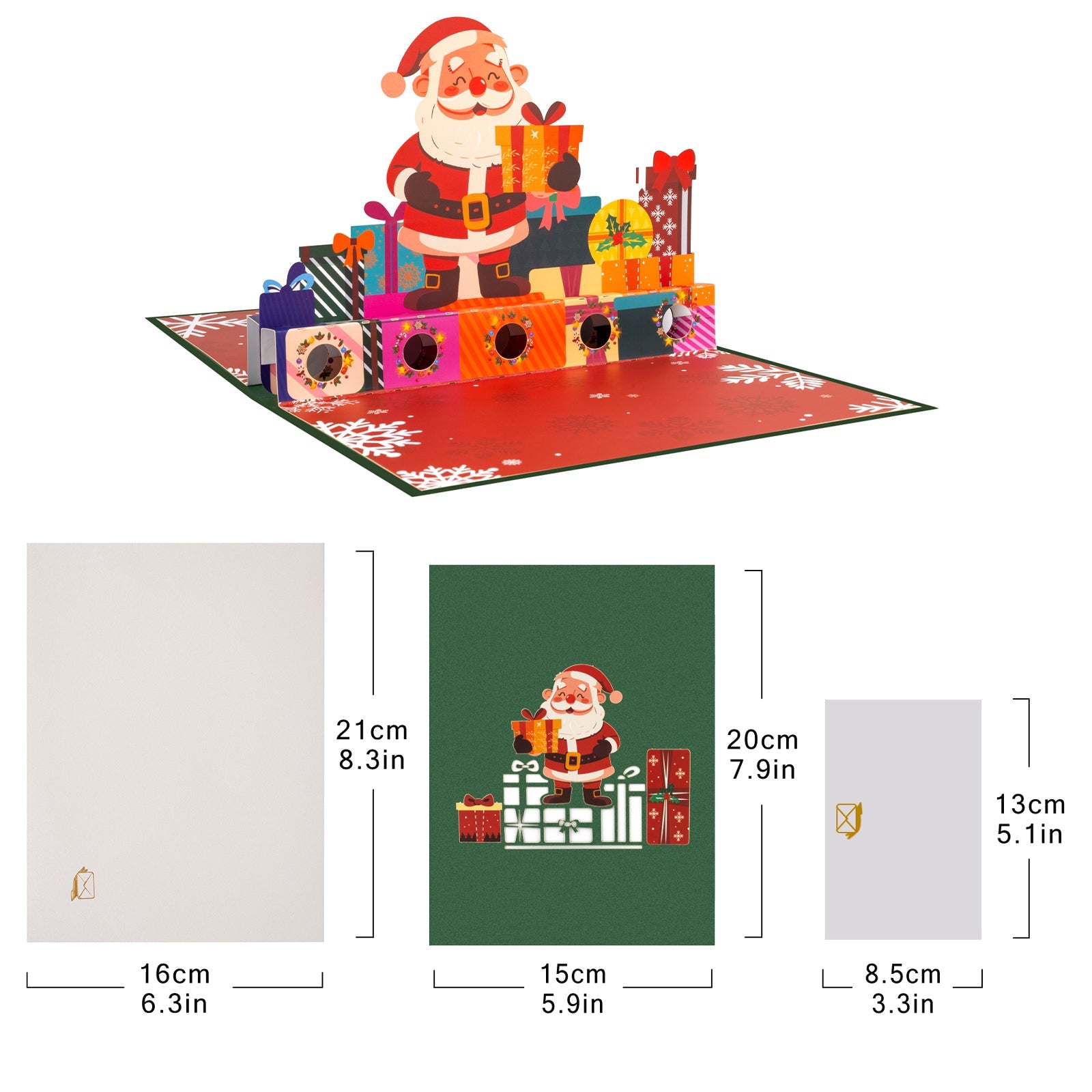Pop-Up Christmas Money Gift Card - Holiday Money Holder Greeting Card with Envelope - 3D Santa Design for Cash Gifts and Seasons Greetings Magic Ants