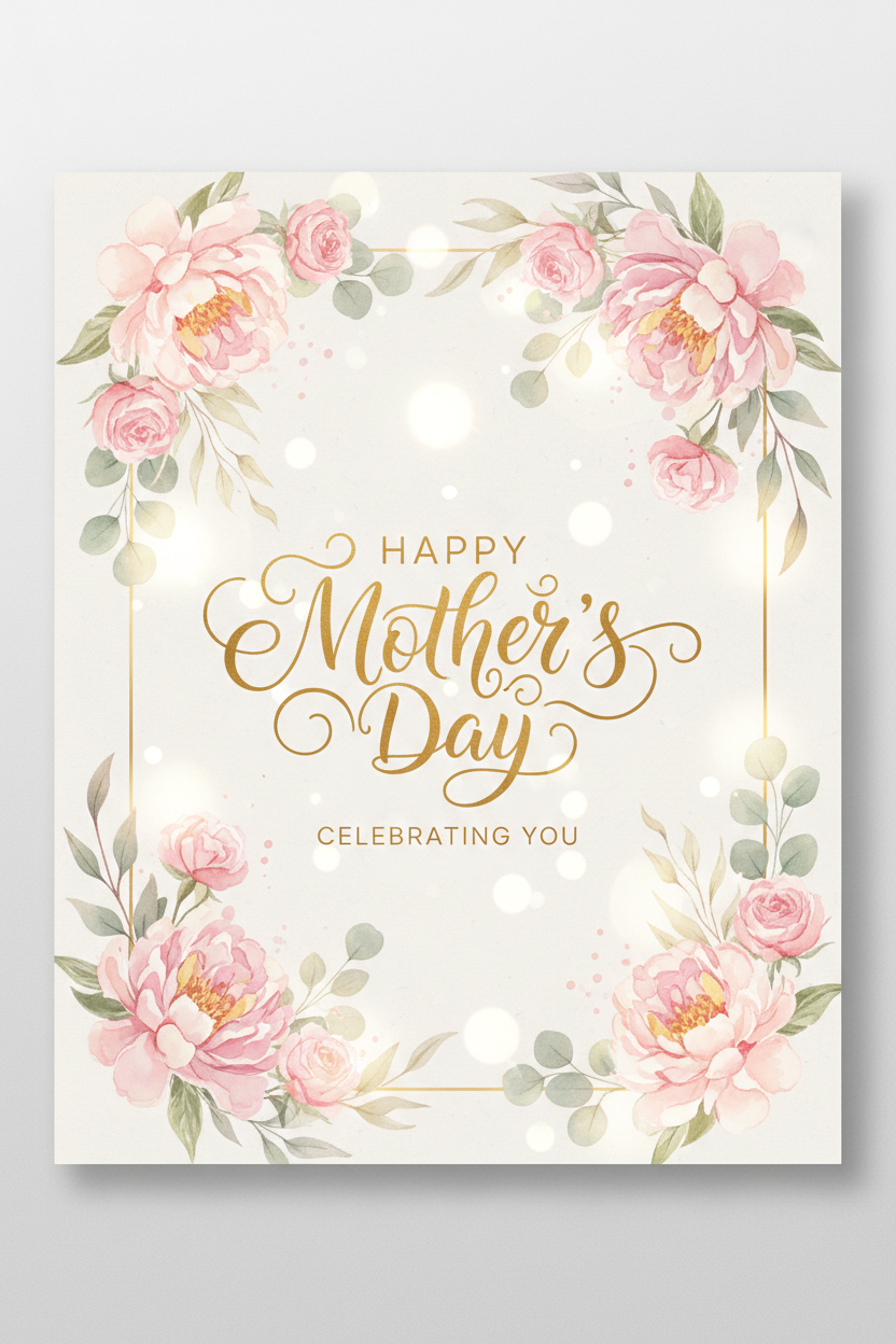 Create a high-quality, master-level poster on a Mother's Day theme.